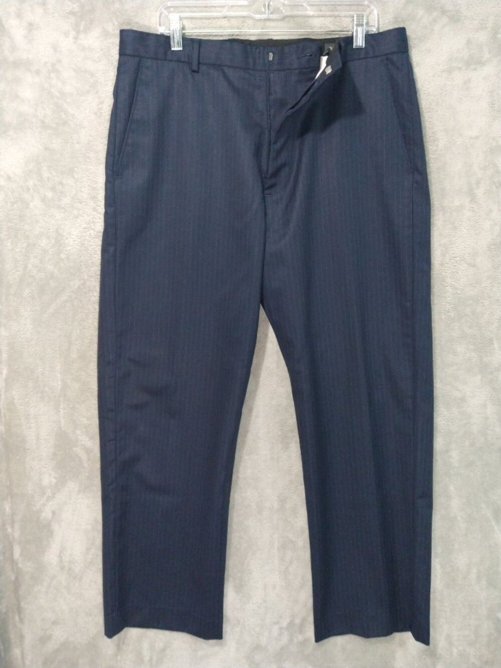 Banana Republic Pants Mens 34x30 Blue Striped Wool Dress Straight Leg Flat Front